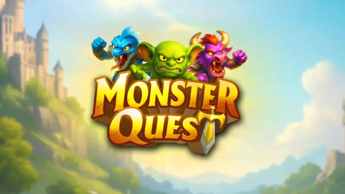 Monster Quest slot mobile gameplay interface showing the Knight and dragon theme.
